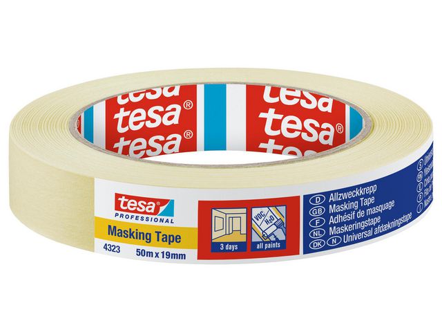 Afplaktape tesa 19mmx50m (crepe)