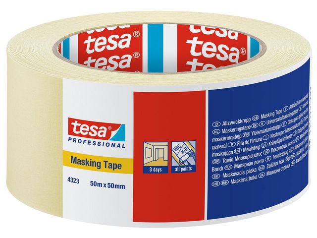 Afplaktape tesa 50 mm x 50 m (crepe)