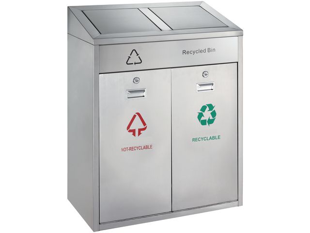 Recycling afvalbak outdoor 2x55 ltr