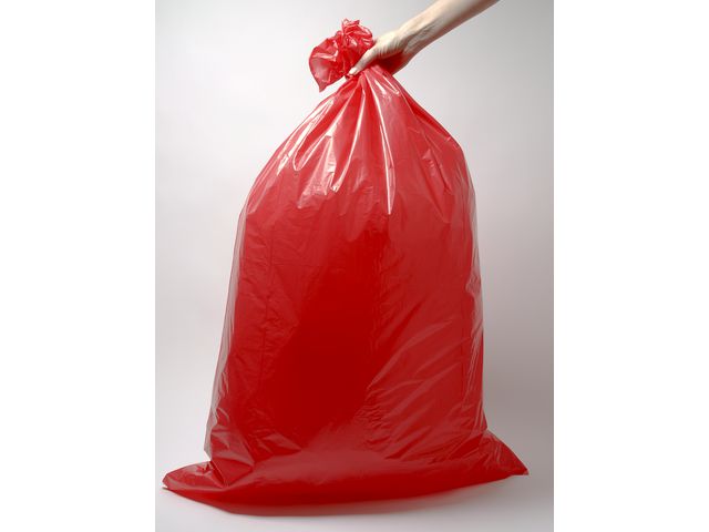 Afvalzak 70x110cm hdpe 25mu rood/ds10x25