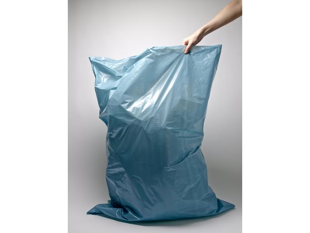 Afvalzak ldpe 80x120x70 blauw/rol 20