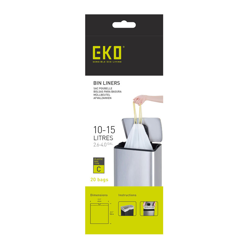 Afvalzakken 10-15 ltr (C), EKO (24x20 stuks)