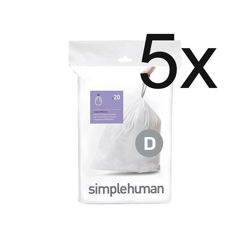 Afvalzakken 20 ltr (D), Simplehuman 5x20 stuks