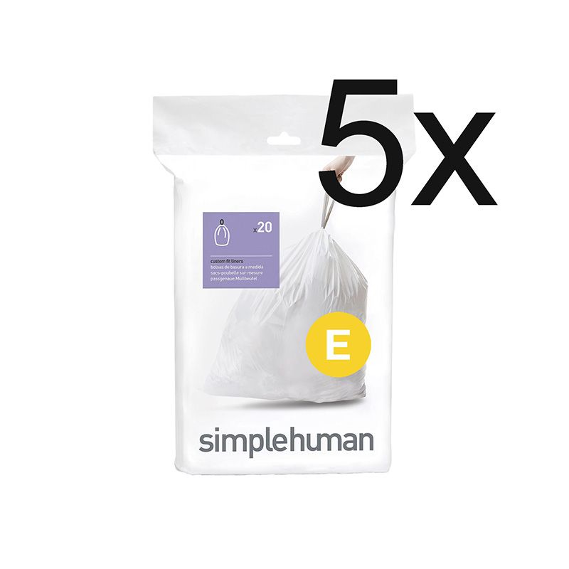 Afvalzakken 20 ltr (E), Simplehuman 5x20 stuks