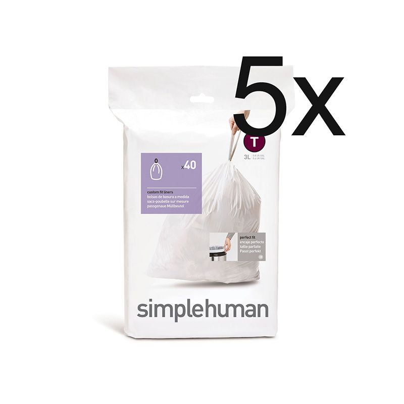 Afvalzakken 3 ltr (T), Simplehuman 5x40 stuks