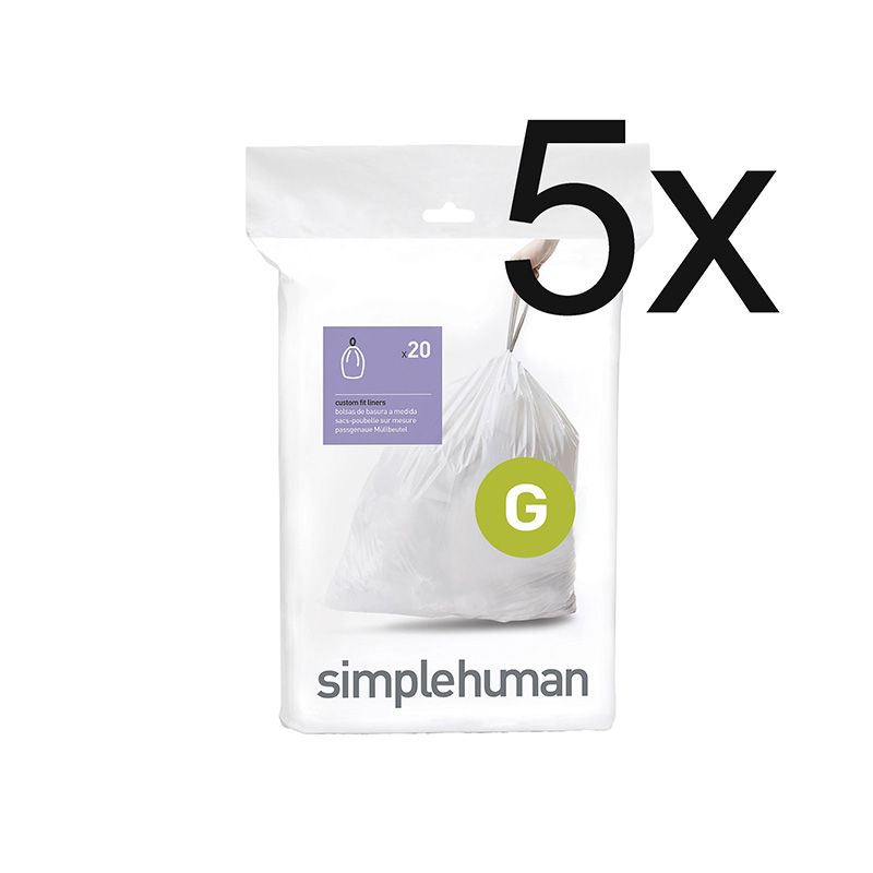 Afvalzakken 30 ltr (G), Simplehuman 5x20 stuks