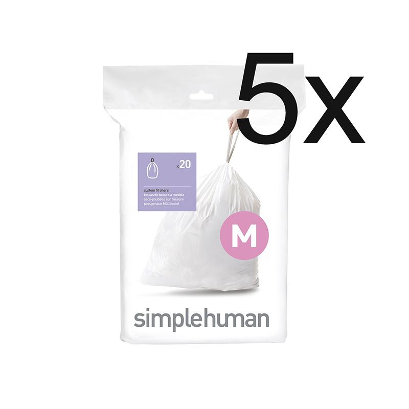 Afvalzakken 45 ltr (M), Simplehuman 5x20 stuks