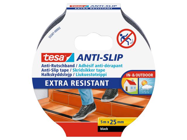 Anti-slip tape tesa 25mmx5m zwart