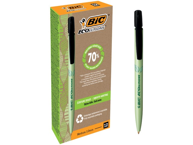 Balpen BIC Clic M bio based zwart/ds12