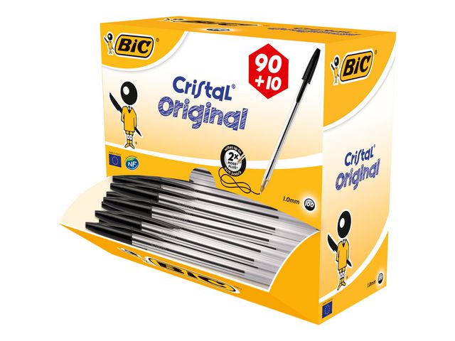 Balpen BIC Cristal M zwart/doos 100