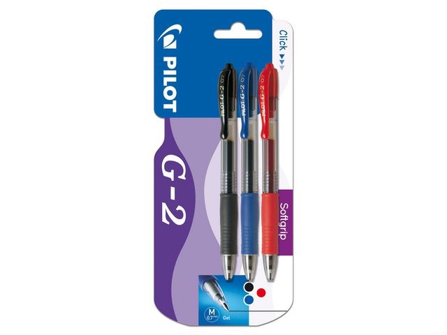 Balpen clic Pilot G2 gel 0,7 ass