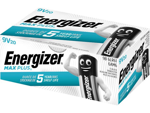 Batterij Energizer Max Plus 9V/pk20