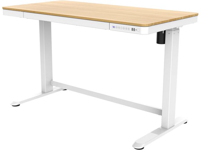 Bureau 120x60cm, Eiken kunststof, Wit