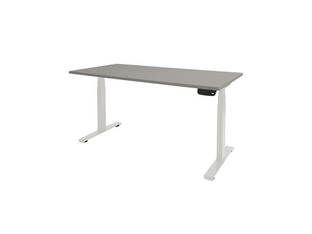 Bureau Dextroplus 160x80 grijs 25mm-wit