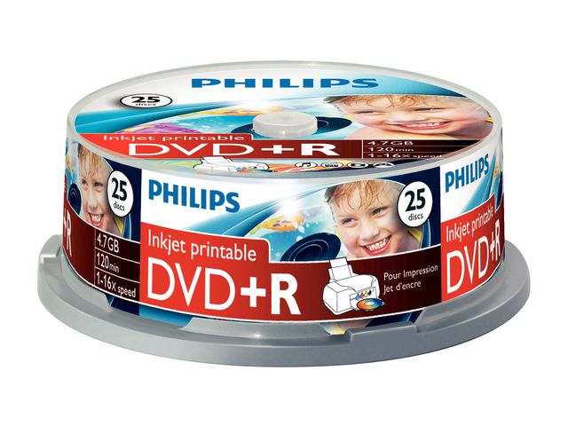 DVD+R Philips 4,7GB spindle 25