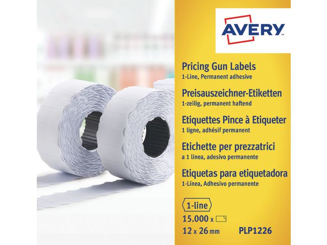 Etiket Avery 1-regel 26x12 wit/pk 10