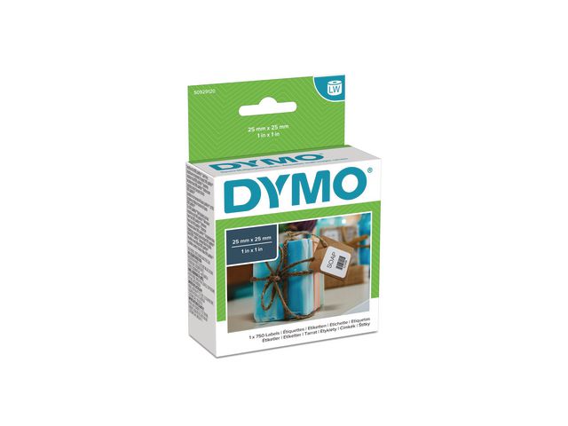 Etiket Dymo LW 25x25 niet perm.wt/rl 750