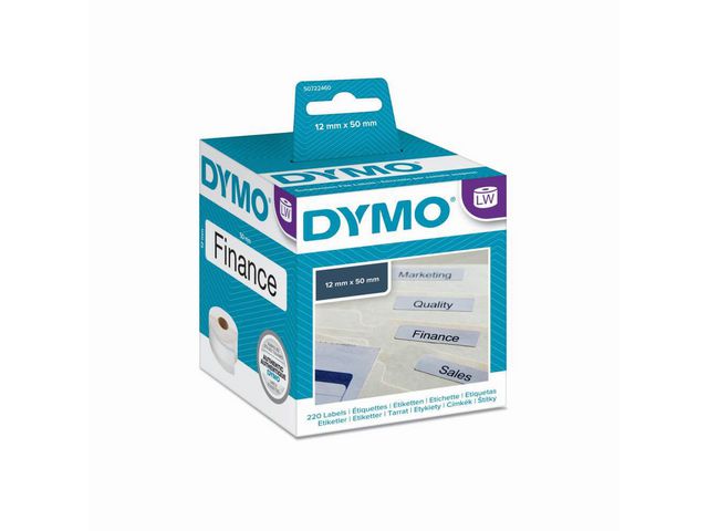 Etiket Dymo LW 50x12 hangmap wit/rol 220