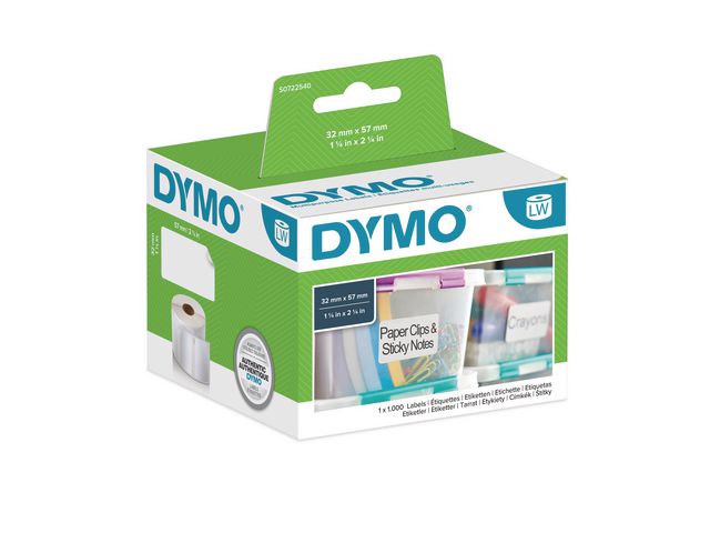 Etiket Dymo LW 57x32 niet perm wt/rl1000