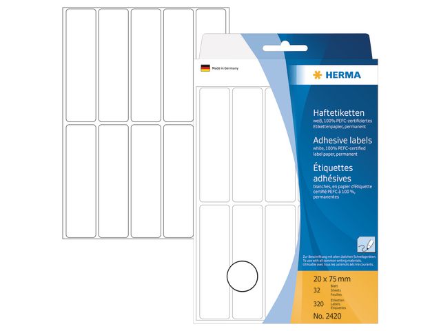 Etiket Herma 20x75 wit/doos 320