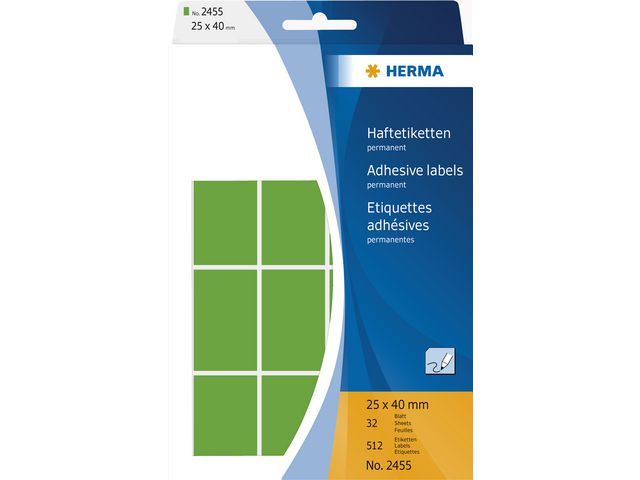 Etiket Herma 25x40 groen/doos 512