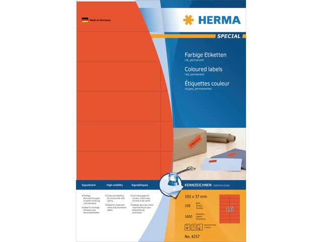 Etiket Herma ILC 105x37 rood/pk 1600