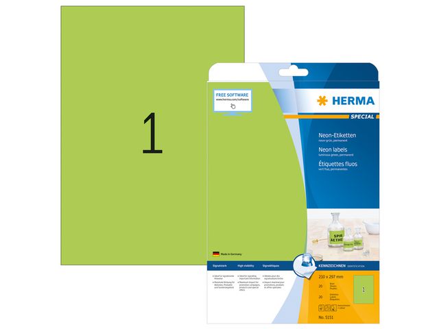 Etiket Herma ILC 297x210 groen fluor/p20