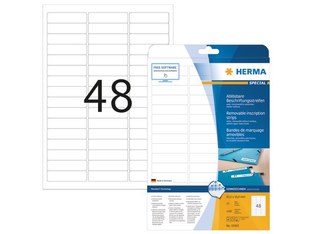 Etiket Herma movable 63,5x16,9/pk1200