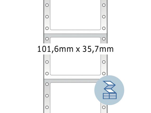 Etiket pinf 101,6x35,7 1-b wit/pk 4000