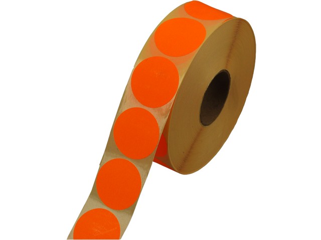 Etiket rond 35mm oranje neon/rl 500