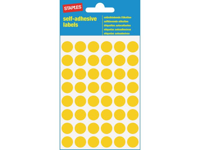 Etiket SPLS 12mm rond geel/pk 240