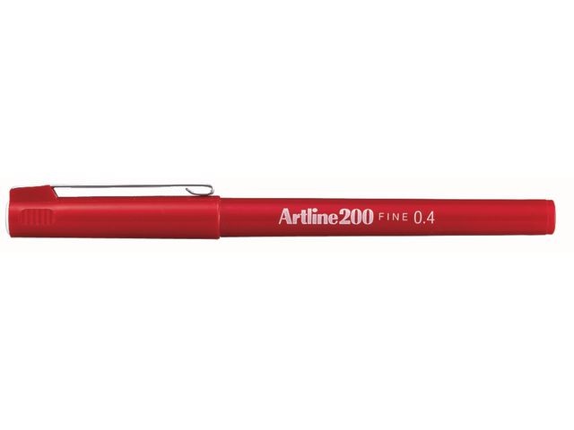 Fineliner Artline 200 0,4mm rood/ds 12