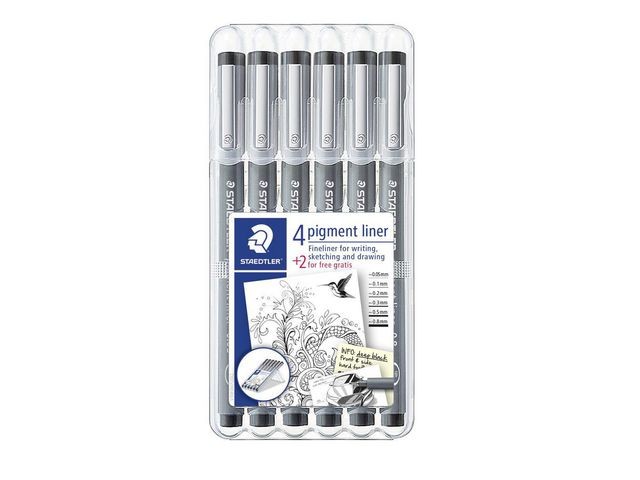 Fineliner Staedtler 308 pigm. ass/set 6