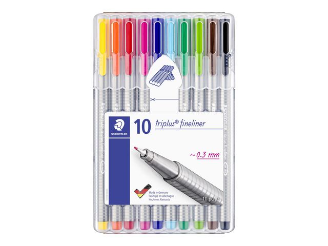 Fineliner Staedtler Triplus 0,3 ass/pk10