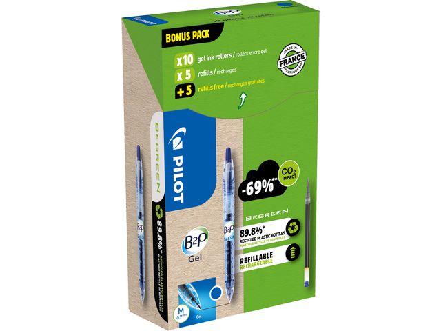 Gelpen Pilot Greenpack B2P M blauw/10+10