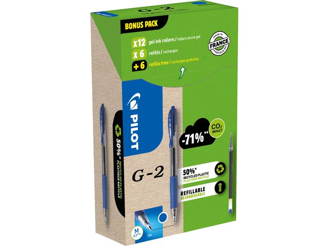 Gelpen Pilot Greenpack G2 M blauw/12+12