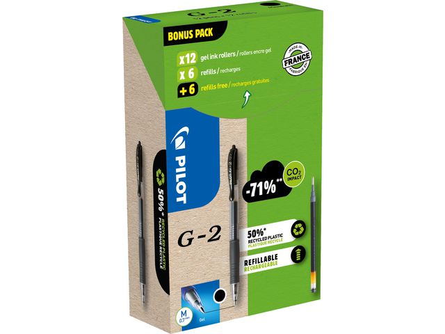 Gelpen Pilot Greenpack G2 M zwart/12+12