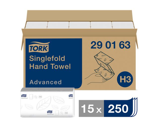 Handdoek Tork H3 Adv 2L zz-v wit/15x250