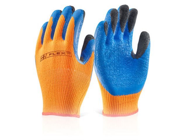 Handschoen latex thermo oranje 10/ds10