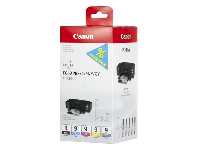 Inkjet Canon Pgi-9 Pbk/C/M/Y/Gy/pk5