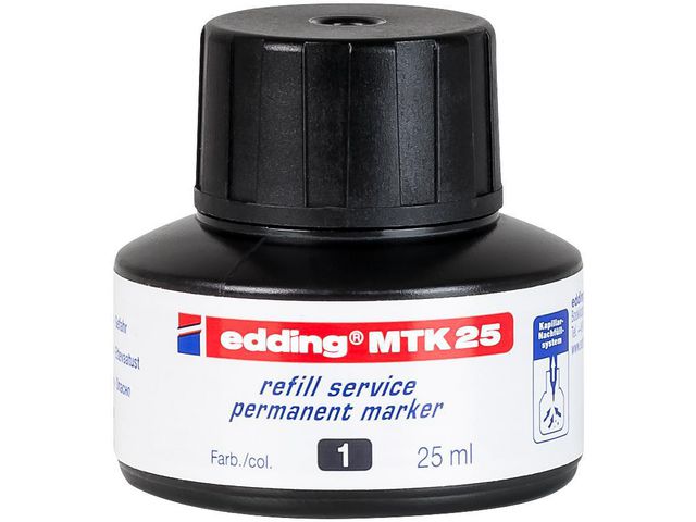 Inkt edding MTK-25 zwart 25 ml.