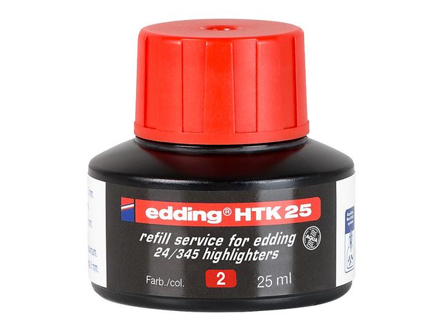 Inkt Edding tekstm HTK-25 rood 25ml