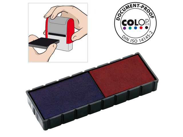 Inktkussen Colop E/12/2 rood/blauw/pak 2