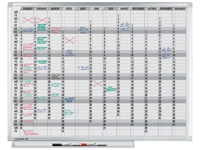 Jaarplanner Lega whiteboard 90x120