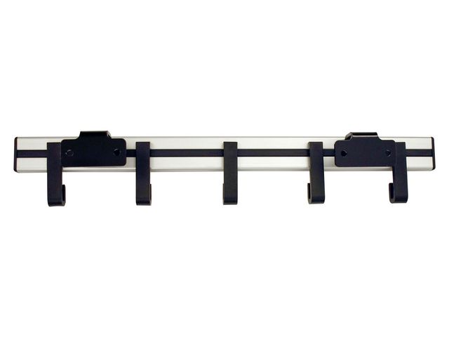 Kapstok wand pro-line 50cm 5 haken zwart