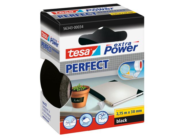 Klussentape Extra Power 38mmx2,75m zwart