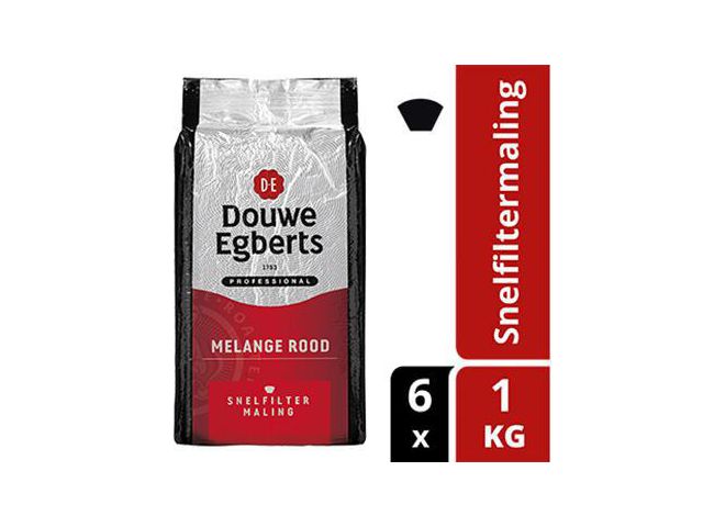 Koffie DE snelfiltermaling rd/ds 6x1000g