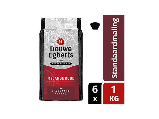 Koffie DE standaardmaling rood/pk6x1000g