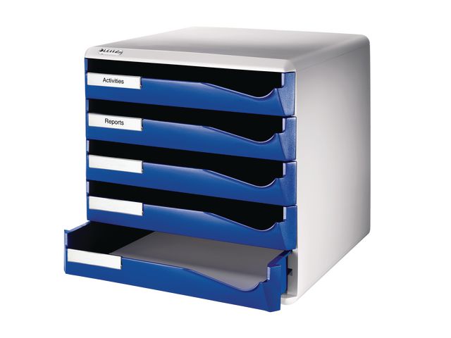 Ladenblok Leitz 5 laden blauw/grijs