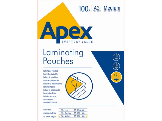 Lamineerhoes Apex A3 125mic/pk100